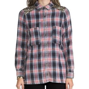 Free People Sequin Flannel